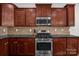 A kitchen features stainless steel oven, and a stainless steel microwave at 10605 Three Rivers Ct, Charlotte, NC 28273