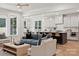 Open-concept living room with modern kitchen, stylish furnishings, and ample natural light at 1210 Skyview Rd, Charlotte, NC 28208