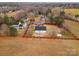 An aerial shot reveals property lines and their relation to neighboring homes at 134 Falling Leaf Ln, Statesville, NC 28677