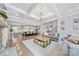 Spacious living room showcasing coffered ceiling, fireplace, open floor plan, and hardwood floors at 14130 Sunnyhill Grove Rd, Davidson, NC 28036