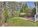 Picturesque backyard featuring a lush lawn, brick patio, and privacy fence, ideal for relaxation at 142 Mills Ln, Fort Mill, SC 29708