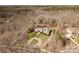 Stunning aerial view of estate home with circular driveway, mature trees and a backyard pool at 1426 Merrimont Ave, Kings Mountain, NC 28086
