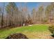 Fenced backyard with a playhouse and a clear green lawn at 1426 Merrimont Ave, Kings Mountain, NC 28086