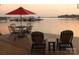 Waterfront deck with outdoor seating and lake views at 17811 Half Moon Ln # C, Cornelius, NC 28031
