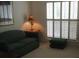Cozy room with shutters, a green couch, accent lighting and ottoman at 17811 Half Moon Ln # C, Cornelius, NC 28031
