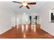 Open concept living area with hardwood floors and seamless flow to dining at 196 Gabriel Dr, Mooresville, NC 28115