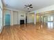 Living room with hardwood floors, fireplace, and open floor plan at 315 Drake Park Ave, Fort Mill, SC 29708