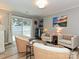 Cozy living room features comfortable seating, a sliding glass door, and stylish decor at 5091 Windward Dr, Tega Cay, SC 29708