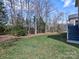 Well-kept backyard featuring lush lawn space, surrounded by trees, with a house exterior visible at 8017 Talcott Dr, Mint Hill, NC 28227