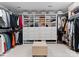 Custom walk-in closet featuring extensive shelving and storage for clothes, shoes and accessories at 846 Wriston Pl, Charlotte, NC 28209
