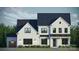 Rendering of new construction showing modern farmhouse design, neutral color palette, and black window trim at 8827 Wingard Rd, Waxhaw, NC 28173