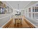 Dining room with hardwood floors, wainscoting, and an open floor plan that leads to the kitchen at 102 Wyndham Way, Salisbury, NC 28147