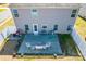 Aerial view of a backyard with white fence and patio featuring outdoor seating at 137 Mossy Pond Rd, Statesville, NC 28677