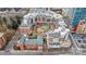 Aerial view of building featuring a central courtyard, walking paths, brick pavers, and surrounding city streets at 300 W 5Th W St # 407, Charlotte, NC 28202