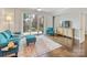 Comfortable living room with hardwood floors, balcony access, bright decor, and modern furniture at 300 W 5Th W St # 407, Charlotte, NC 28202