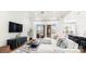 Comfortable living room with a large sectional sofa and sliding glass doors at 4034 Sagemont Nw Dr, Concord, NC 28027