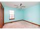Bedroom with a window, closet, carpeted flooring, and ceiling fan at 5060 Post Oak Ln, Rock Hill, SC 29732