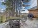 Outdoor patio offers a comfortable seating area with a view of the lush backyard and treeline at 805 Stack Rd, Monroe, NC 28112