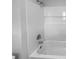 White tiled shower and tub combination at 2725 Fair Oaks Dr, Gastonia, NC 28054