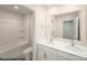 Well-lit bathroom featuring double sinks, modern vanity, and shower-tub combo at 1026 Hostler Ln, York, SC 29745