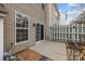 Back patio with fence and small garden at 11712 Huxley Rd, Charlotte, NC 28277