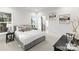 Bright bedroom featuring a comfortable bed, soft carpet, and a view of the outside neighborhood at 2223 Edison St, Charlotte, NC 28206