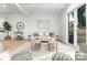 Comfortable living room featuring neutral decor, large windows and sliding doors, and two modern coffee tables at 2223 Edison St, Charlotte, NC 28206