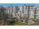 Stunning aerial view showcasing this luxury condo building and well-kept grounds at 2823 Providence Rd # 236, Charlotte, NC 28211