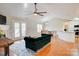 Spacious living room with wood floors and modern ceiling fan at 4205 Ore Bank Dr, Lincolnton, NC 28092