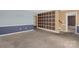 Unfinished basement with carpeted floors, painted walls and staircase access at 649 Shellbark Dr, Concord, NC 28025