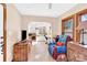 Cozy living area features tile floors and a view into the kitchen at 8210 Mattingridge Dr, Charlotte, NC 28270