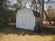 Exterior shot of a backyard shed for extra storage at 9808 Arbor Dale Ave, Charlotte, NC 28215