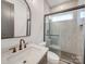 Bathroom featuring a glass shower, mirror, and vanity sink at 0004 Mission Church Rd, Locust, NC 28097