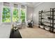 Brightly lit main bedroom with trey ceilings, a ceiling fan and large windows at 1708 Meadow Crest Ct, Matthews, NC 28104
