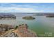 Scenic aerial view of a lake and surrounding islands at 546 Amalfi Dr, Davidson, NC 28036