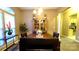 Dining room features a cabinet, a dining table, and a view of the kitchen at 5834 Coopers Ridge Ln, Charlotte, NC 28269
