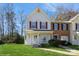 Two-story townhome with red shutters, a porch, and a well-maintained front lawn at 6212 Windsor Gate Ln, Charlotte, NC 28215