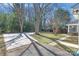 Backyard with a basketball court, grass, and trees at 6626 Somersworth Dr, Charlotte, NC 28215