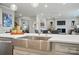Close-up of stainless steel farmhouse style sink in kitchen area at 9930 Cask Way, Huntersville, NC 28078