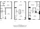 Detailed floor plan showcasing the layout of the home's three floors with dimensions at 14139 Winford Ln, Charlotte, NC 28262