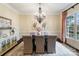 Elegant dining room featuring a chandelier, hardwood floors, and stylish decor at 1838 Landry Ln, Rock Hill, SC 29732