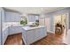 Kitchen with blue cabinets, white countertops, and stainless steel appliances at 318 S Canterbury Rd, Charlotte, NC 28211