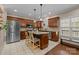 Spacious kitchen featuring stainless steel appliances, a center island, and plentiful cabinet storage at 4119 Flint Dr, Lancaster, SC 29720