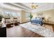 Large main bedroom featuring natural light, hardwood floors, and comfortable decor at 5501 Two Iron Dr, Matthews, NC 28104