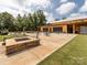 Outdoor patio area with fire pit and seating, perfect for gatherings and enjoying the community at 5501 Two Iron Dr, Matthews, NC 28104