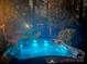 Inviting hot tub illuminated at night, creating a relaxing backyard oasis at 9131 Strattonville Ct, Huntersville, NC 28078