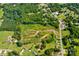 This aerial view displays a verdant lot, surrounded by flourishing trees and bordering a peaceful road at 1414 S Post Rd, Shelby, NC 28152