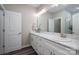 Bathroom featuring double sinks, marble countertops, and ample storage space at 150 Shields Dr, Lincolnton, NC 28092