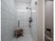 Contemporary shower featuring white marble tile and a modern showerhead at 150 Shields Dr, Lincolnton, NC 28092