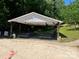 Community picnic shelter with picnic tables for gatherings near a sandy area at 155 Rivercliff Dr, Stony Point, NC 28678